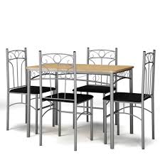 Costway 5 Piece Silver Frame Dining Set Table And 4 Chairs Kitchen Breakfast Furniture With Metal Legs Hw61450 The Home Depot Dining Table Setting Dining Furniture Sets Metal Dining Set