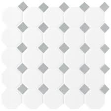 Check spelling or type a new query. Mohawk Vivant Matte White Gray Dot 12 X 12 Octagon Ceramic Mosaic Tile At Menards
