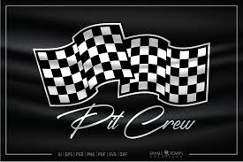 Affordable and search from millions of royalty free images checkered flag background vector race design. Racing Checkered Flag Pit Crew Svg Print Cut Design 767439 Cut Files Design Bundles
