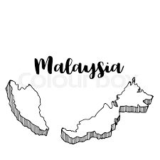 The star and the crescent symbolize islam, the country's official religion. Hand Drawn Of Malaysia Map Vector Stock Vector Colourbox