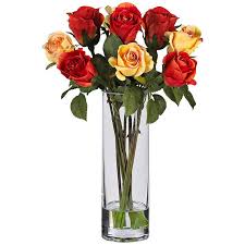 Check spelling or type a new query. Multicolor Rose 16 High Faux Flowers In Glass Vase 16j07 Lamps Plus