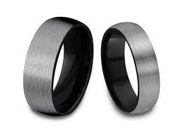 Quality tungsten wedding bands backed by tungsten affinity's no questions lifetime warranty. 6mm 8mm Brushed Gray Tungsten Wedding Band Set Dome And Black Interior Vantani
