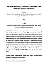 It is an indicator of the health of a country's overall economy and. Inflation Growth Nexus In Botswana Can Lower Inflation Really Spur Growth In The Country Munich Personal Repec Archive