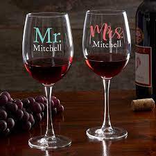 Wedding Engagement Personalized Red Wine Glass Personalized Wine Glasses Wine Glasses Wine Glass