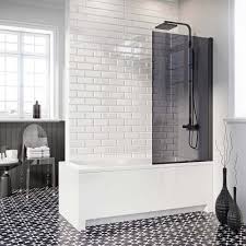 Alibaba.com offers 1,945 shower screen hinge products. Vellamo Matt Black 6mm Smoked Black Glass Hinged Bath Screen 1400 X 800mm Drench