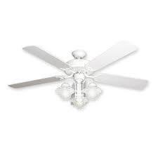 52 Nautical Ceiling Fan With Light Pure White Finish Unique Designer Styling