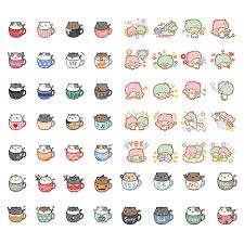 Aesthetic sticker set | cute stationery; 1 Pcs Cartoon Girl Cat Cup Decor Kawaii Aesthetic Stickers Scrapbooking Cute Logo Staionery Back To School Supplies Stationery Sticker Aliexpress