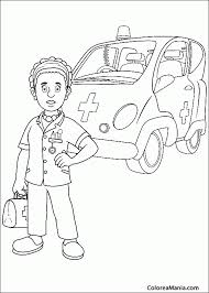 Sam El Bombero Para Colorear