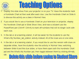 Sliders is an american science fiction and fantasy television series created by robert k. 1 Display This Slide Show From Your Projector Or On Your Tv Have The Students Mark A Hundreds Chart At Their Seat After Each Clue Use The Hundreds Chart Ppt Download