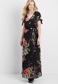 Tie Sleeve Floral Maxi Maxi Dress With Sleeves Maxi Dress Dresses