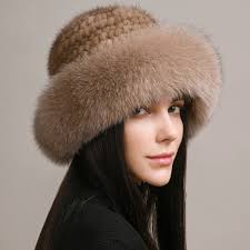 Brown Women's Mink Hats Classic Natural Brown Mink Fur Hat Handmade By  NordFur