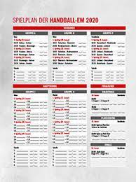 Zur em 2020/2021 stellen wir dir wieder unseren kostenlosen spielplan des turniers als pdf zum download bereit. Handball Em 2020 Spielplan Pdf Nmwt Raoksofs Site