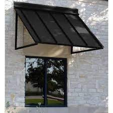 Beauty Mark 4 Ft Houstonian Metal Standing Seam Awning 24 In H X 36 In D In Black H23 4k The Home Depot In 2021 Awning Over Door Window Awnings Door Awnings