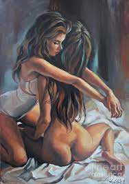 Lesbian interest erotic sensual romantic art by Ellectra Painting by Donka  Nucheva - Fine Art America