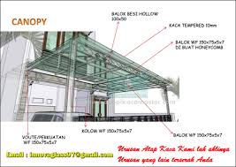 Rangka hollow 50 x 100 tebal 2,5 mm full. Kanopi Kaca Tanjung Barat Pasang Kanopi Kaca Tempered Harga Murah