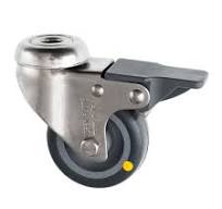 80mm Stainless Steel Braked M12 Bolt Hole with Electroconductive Wheel