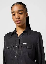 Western Shirt Slim Black Wrangler shirt
