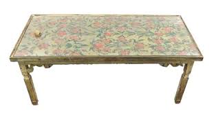 Protective coating for glass and mirrors in a handy towelette. Lot Oblong Coffee Table Hand Painted Top With Polychrome Floral Decoration On A Light Sage Green Ground Raised Edge Protective Glass