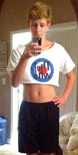 Young Man Bears His Belly Button For Boys In Crop Tops 2k15 Crop Tops Half Shirts Tops