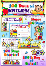 100 days of smiles activity download with clipart for school