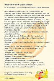 Rhabarber Und Weintrauben Elkes Kindergeschichten Geschichten Fur Kinder Kindergeschichten Weintrauben