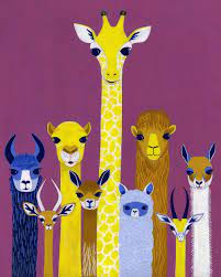 The giraffe's stature, dominated by its long neck and legs and an overall height that can reach 19 feet (~ 6 m), is an extraordinary feat of evolution that has inspired awe and wonder for at least 8,000 years—as far back as the famous rock carvings at dabous in the republic of niger. View All Daughter Earth Giraffe Art Illustration Card Illustration