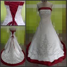 Custom Made White Ivory And Red Black Blue Red Wedding Dresses Red And White Weddings Satin Wedding Gown