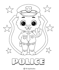 2) click on the coloring page image in the bottom half of the screen to make that frame active. Police Coloring Pages For Kids