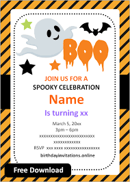 Let everyone know about your halloween party with this invitation featuring an adorable bat. Birthday Invitation Free Printable Party Invitation Templates