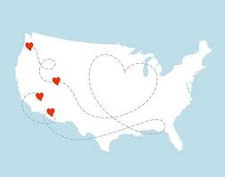 Personalized United States Art Heart Map Location Wall Art Long Distance Usa Map State To State Love Map Christma State Art United States Wall Art Usa Map