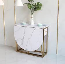 Collapsible dining room table : Oval Folding Dining Table Marble Pattern Table Living Room Home Furniture Gold Iron Frame Mdf Table Top Length 150cm Dining Tables Aliexpress