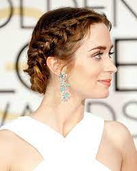 Emily Blunt S Grecian Braids Red Carpet Hair Wedding Hairstyles For Medium Hair Grecian Hairstyles