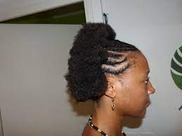 Cornrows On Half Head And Afro Puff Hair Styles Cornrows Afro Puff