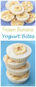 Quick And Easy Banana Frozen Yogurt Bites Just 3 Ingredients For This Simple But Healthy Snack Recipe Great Frozen Yogurt Bites Yogurt Recipes Yogurt Bites