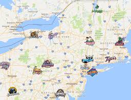 New York Penn League Map Minor League Baseball Sports
