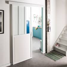 Verrouillage manuel et déverrouillage d'urgence. Une Verriere Coulissante Blanche De Style Atelier Leroy Merlin