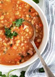 This Delicious And Easy Soup Starts With Canned Navy Beans And Comes Together With Leftover Cooked Ham And C Ham And Bean Soup Bean Soup Recipes Navy Bean Soup