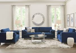 Sofia Vergara Pacific Palisades Navy 5 Pc Living Room Upholstered Living Rooms Blue Living Room Sets Furniture Living Room Sets Blue Furniture Living Room