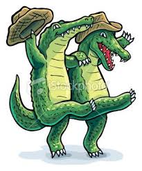 Illustration Of Two Dancing Alligators Wearing Cowboy Hats Crocodile Illustration Cartoon Clip Art Alligators Art