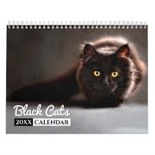 Black Cats Photo Wall Calendar 2021 Zazzle Com Wall Calendar Black Cat Photo Wall