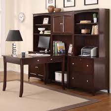 Charlotte 4 piece 72 in. Golden Oak By Whalen Cappuccino Modular Promo Office Wall Unit Bigfurniturewebsite L Shape Desk