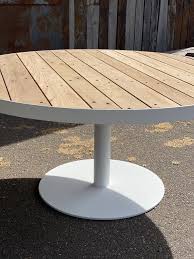 ronde tuintafel van oude teak planken tuintafels ronde tafel buitentafels