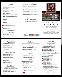 Welcome menu lunch menu dinner menu temple food set press. L G Southern Soul Food Menu In New Castle Delaware