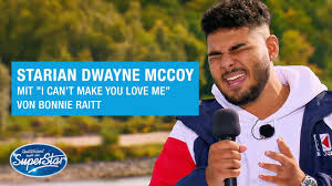 Die neue staffel deutschland sucht den superstar ist da! Starian Dwayne Mccoy Mit I Can T Make You Love Me Von Bonnie Raitt Dsds 2021 Youtube