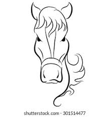 Draw another oval in line with the other shapes. Image Simple Drawing Horse Head Stock Vector Royalty Free 301514477