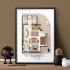 Central Perk Cafe Floor Plan Friends Tv Show Layout Central Etsy Cafe Floor Plan Floor Plan Layout Apartment Floor Plan