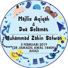 Range of selection of designs, shapes, sizes to choose for your birthday, majlis aqiqah. Halaman Download Goodies Birthday Packaging Party Sticker Baby Shower Aqiqah