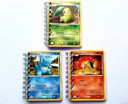Pokemon Card Sketchbooks Chikorita Cyndaquil And Totodile Etsy Pokemon Craft Pokemon Cards Pokemon