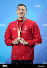 Wales' Daniel Jervis with his silver medal after the Men's 1500m Freestyle  Final at the Gold Coast Aquatic Centre during day six of the 2018  Commonwealth Games in the Gold Coast, Australia