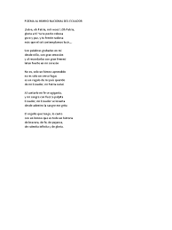 Fue escrito por uno de los literatos. Poema Al Himno Nacional Del Ecuador